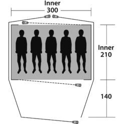 Outwell Cloud 5 - Fünf-Personen-Zelt -Geschäft Im Freien outwell cloud 5 fuenf personen zelt green grey rl 150177 1