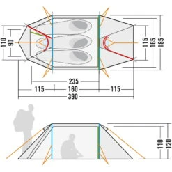 Tatonka Arctis 3.235 PU - Drei-Personen-Zelt -Geschäft Im Freien tatonka arctis 3 235 pu drei personen zelt tat 2453 208 6