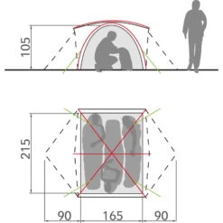 VAUDE Campo 3P - Drei-Personen-Zelt -Geschäft Im Freien vaude campo 3p drei personen zelt vau 14223 1700 6