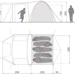 VAUDE Campo Casa XT 5P - Fünf-Personen-Zelt -Geschäft Im Freien vaude campo casa xt 5p fuenf personen zelt vau 14229 1700 7