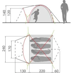 VAUDE Campo Grande XT 4P - Vier-Personen-Zelt -Geschäft Im Freien vaude campo grande xt 4p vier personen zelt vau 14227 1700 7