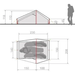 VAUDE Lizard Seamless 2-3P - Zelt -Geschäft Im Freien vaude lizard seamless 2 3p zelt cress green vau 14418 1820 4