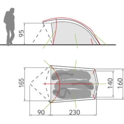 VAUDE Taurus 3P - Drei-Personen-Zelt -Geschäft Im Freien vaude taurus 3p drei personen zelt 11499 4590 7