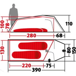 Wechsel Tempest 2 Zero-G - 2-Personen-Zelt -Geschäft Im Freien wechsel tempest 2 zero g personen zelt green wec 231051 2